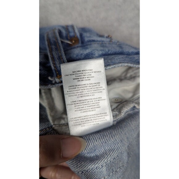 Redone Women Jeans 27x27 70s Stove Pipe Button Fly Straight Light Wash High Rise - Picture 13 of 14